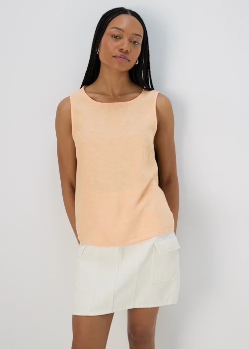 Orange Plain Linen Vest - Size 8 Image 1