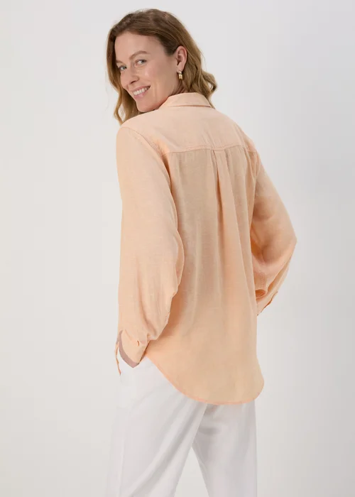 Orange Solid Linen Shirt - 8 Image 2