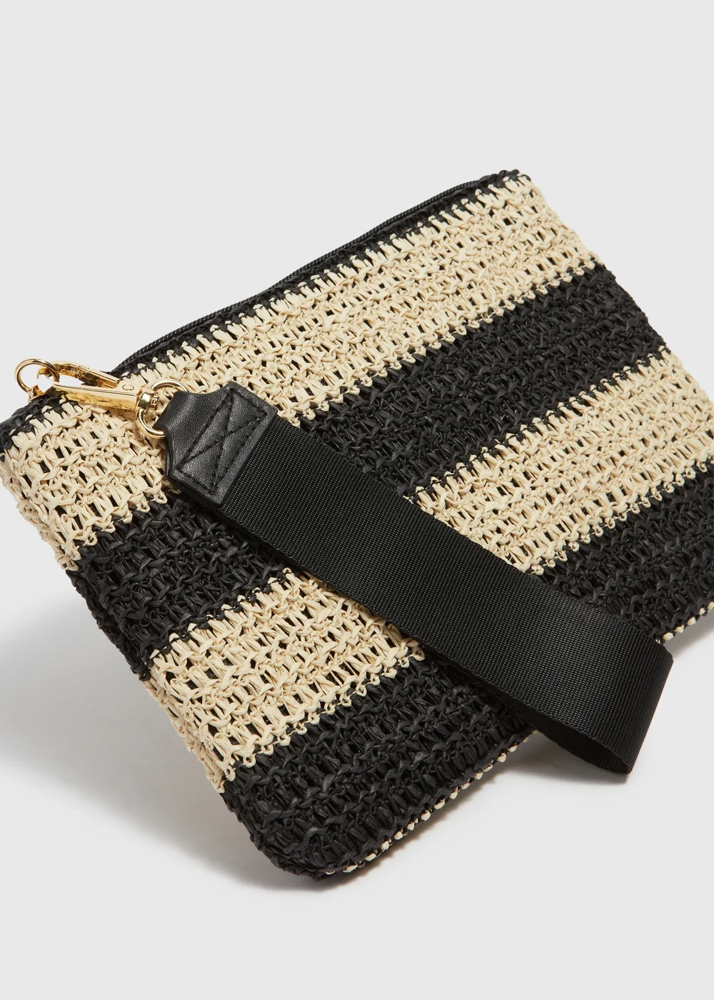 Black Mono Wristlet Clutch - One Size Image 4