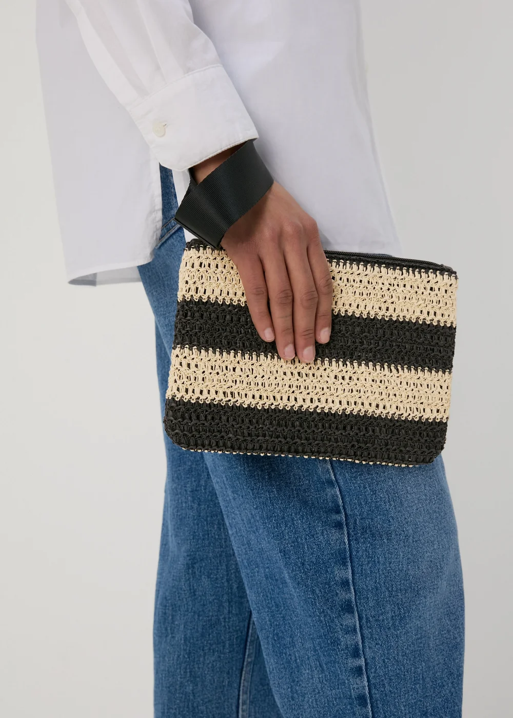 Black Mono Wristlet Clutch - One Size Image 2