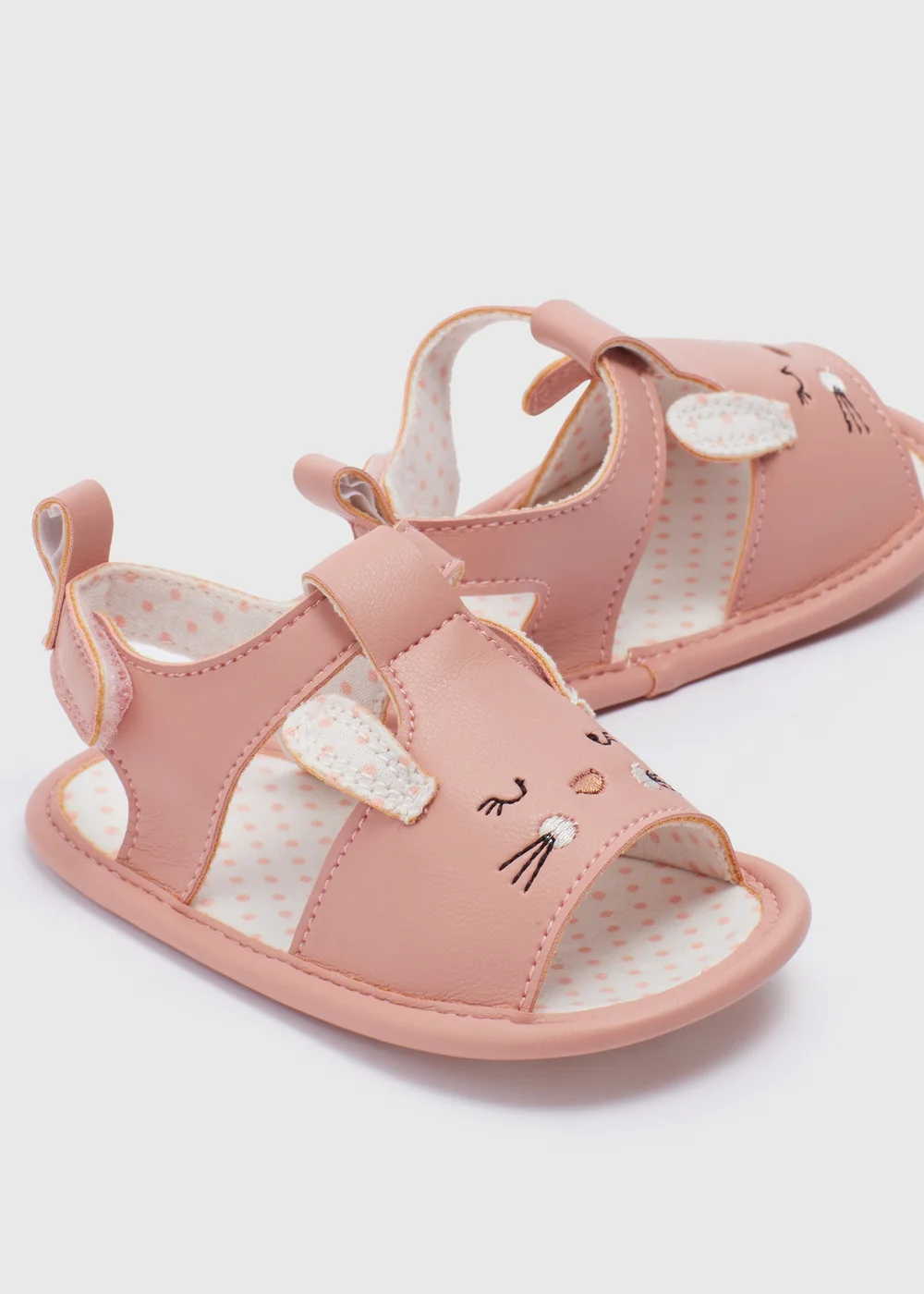 Baby Pink Novelty Bunny Sandals (Newborn-18mths) - Age 0 - 3 Months Image 2