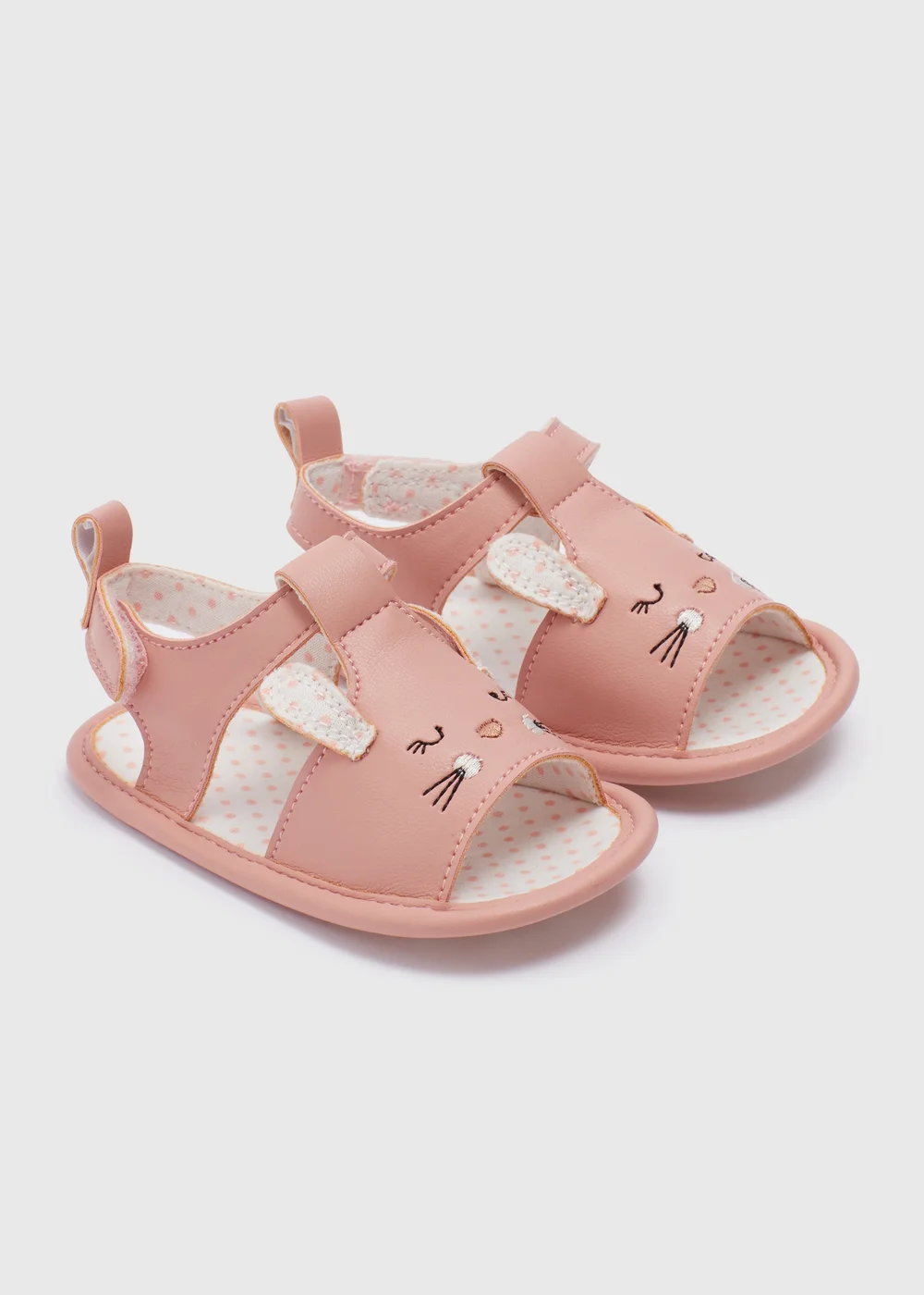 Baby Pink Novelty Bunny Sandals (Newborn-18mths) - Age 0 - 3 Months Image 1