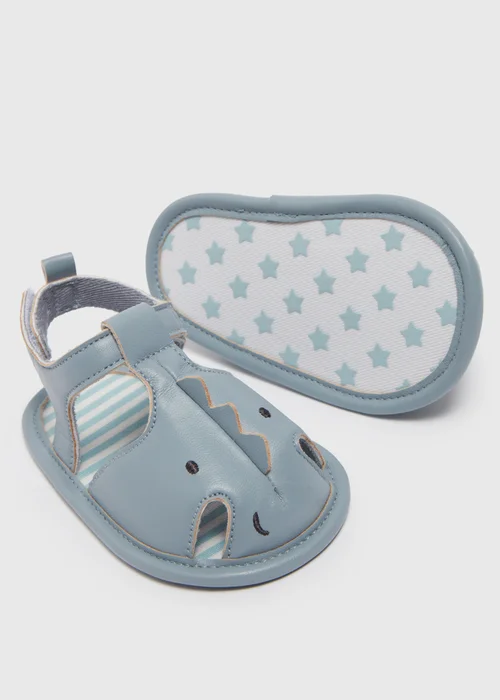 Baby Blue Novelty Shark Sandals (Newborn-18mths) - Age 0 - 3 Months Image 2