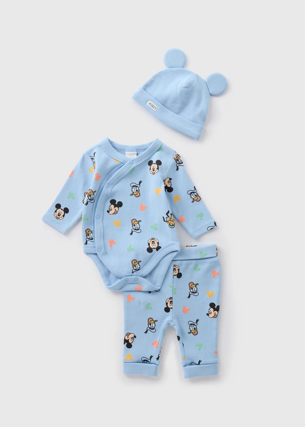 Disney Baby Blue Mickey Mouse 3 Piece Bodysuit Set (Newborn-18mths) - 0-3 months Image 1