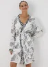 Cream Animal Print Viscose Kimono - Small Image 1