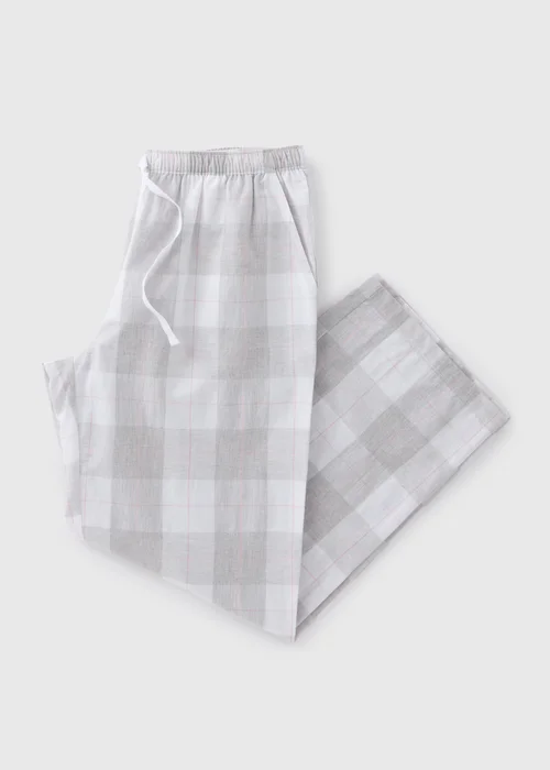 Grey Check Design Pyjama Bottoms - Small Image 4