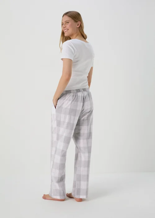 Grey Check Design Pyjama Bottoms - Small Image 2