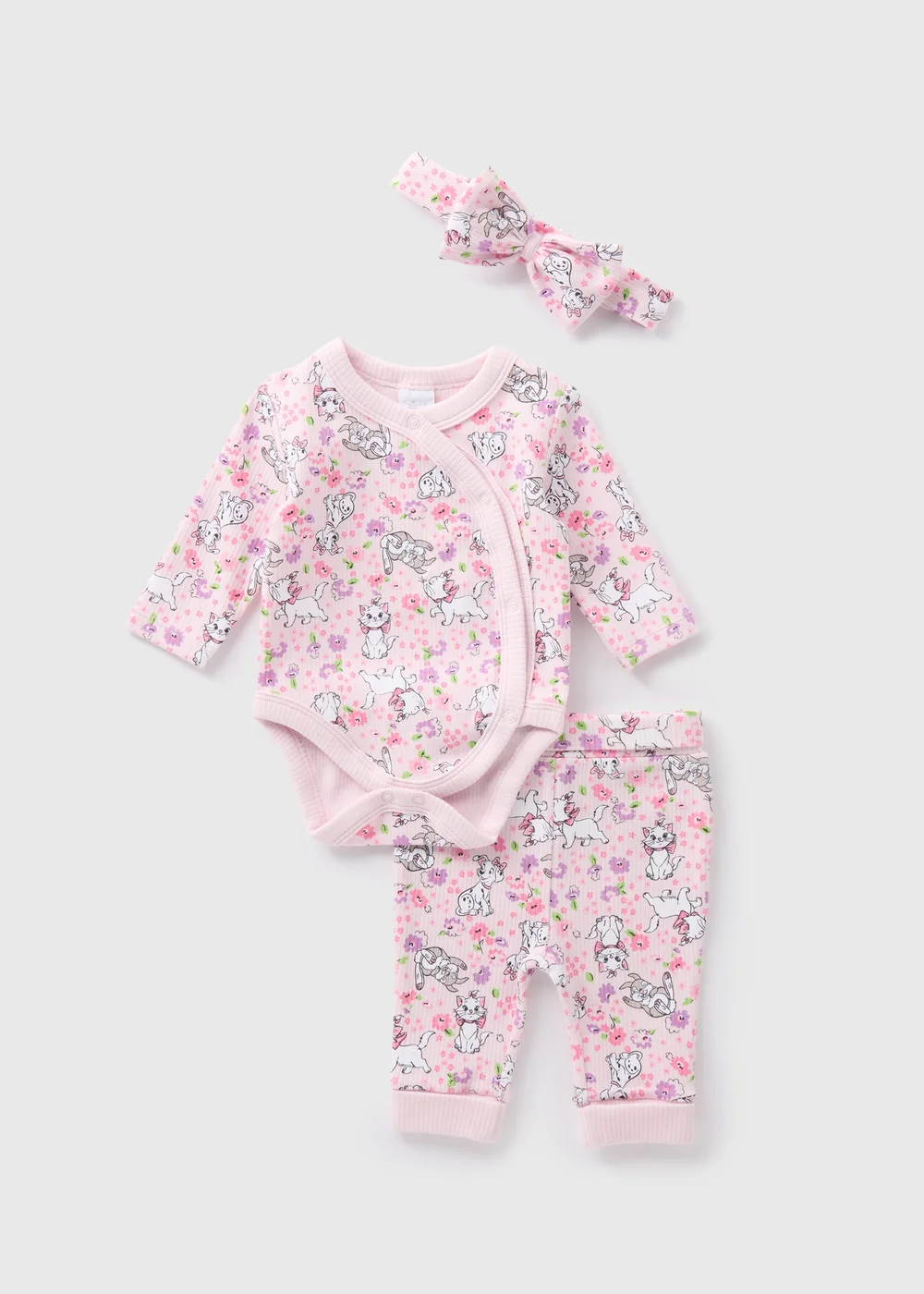 Disney Baby Pink Marie 3 Piece Bodysuit Set (Newborn-18mths) - 0-3 months Image 1
