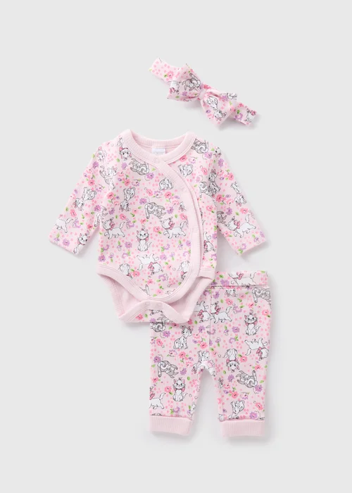 Disney Baby Pink Marie 3 Piece Bodysuit Set (Newborn-18mths) - 0-3 months Image 1