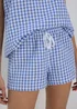 Blue Gingham Knit Textured Cami Pyjama Set - Size 8 Image 3
