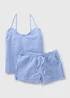 Blue Gingham Knit Textured Cami Pyjama Set - Size 8 Image 4
