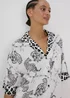 Cream Animal Print Viscose Pyjama Top - Size 8 Image 3
