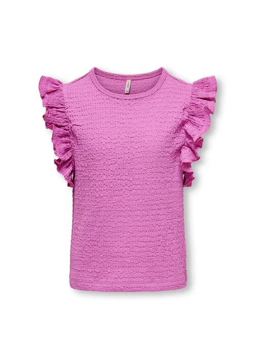 ONLY Girls Pink Frill Top (5-13yrs) - Age 5 - 6 Years Image 1