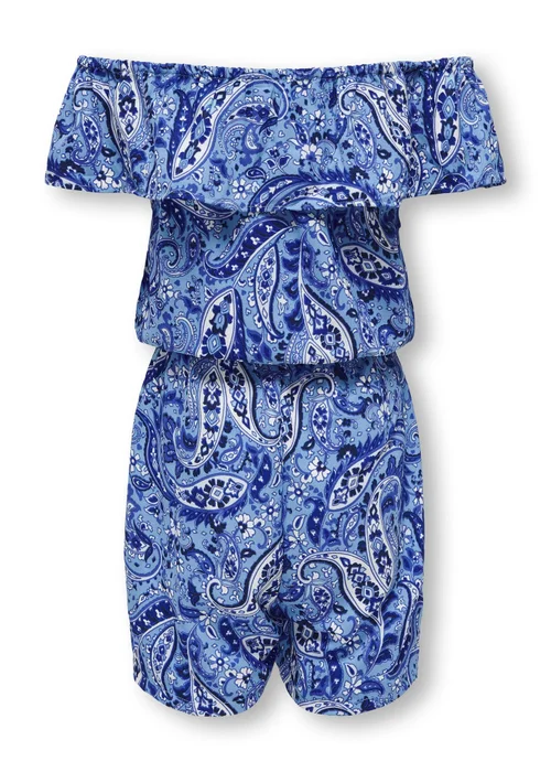 ONLY Girls Blue Paisley Playsuit (6-14yrs) - 6 Yrs Image 3