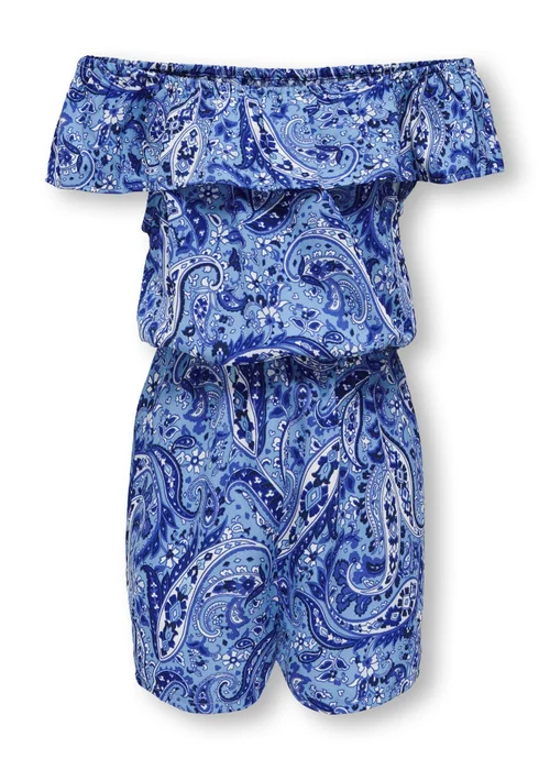 ONLY Girls Blue Paisley Playsuit (6-14yrs) - 6 Yrs Image 2
