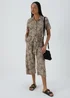 Brown Animal Print Linen Jumpsuit - 8 Image 4
