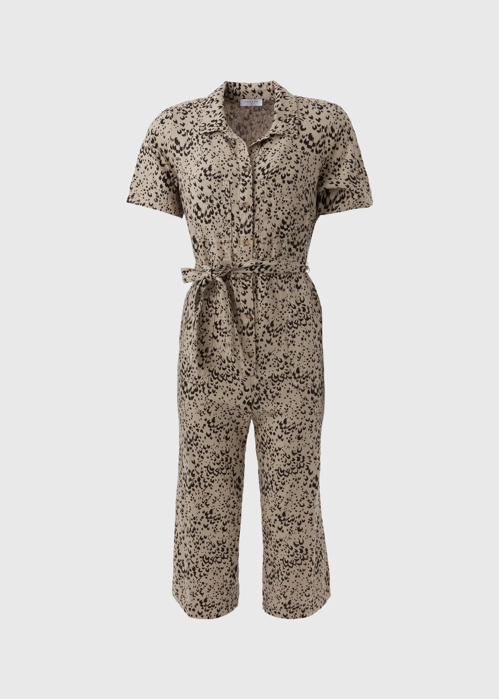 Brown Animal Print Linen Jumpsuit - 8 Image 5