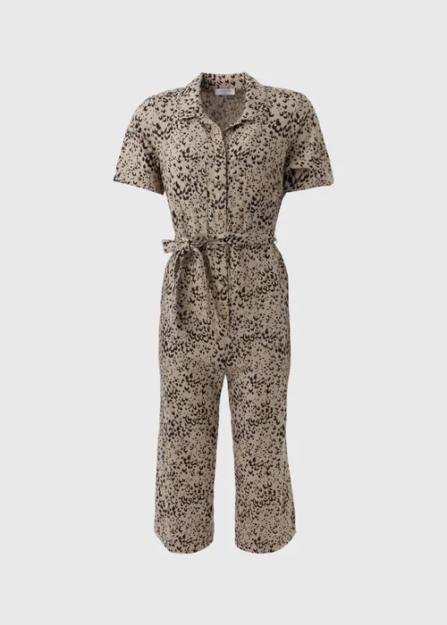 Brown Animal Print Linen Jumpsuit - 8 Image 5