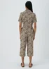 Brown Animal Print Linen Jumpsuit - 8 Image 2