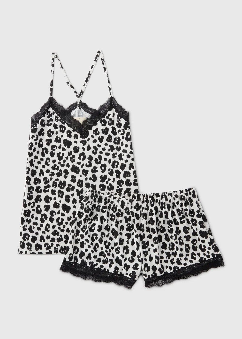 Cream Leopard Print Cami Top & Shorts Set - Extra small Image 4