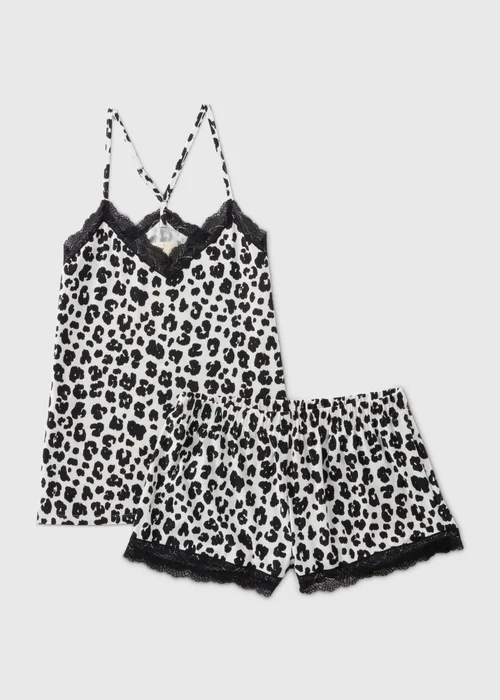 Cream Leopard Print Cami Top & Shorts Set - Extra small Image 4