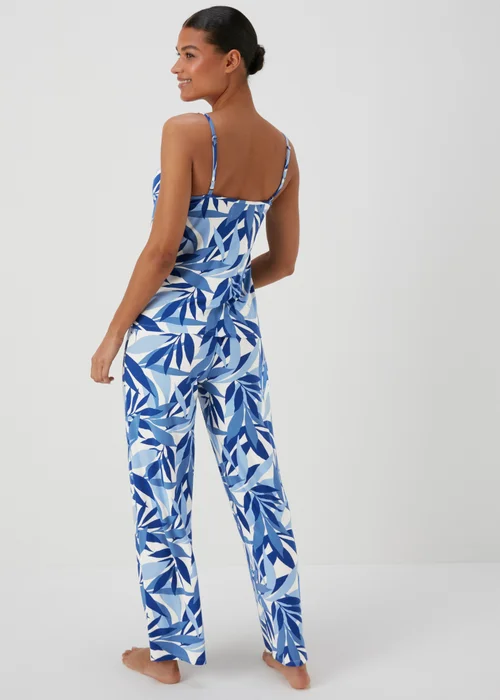 Blue Leaf Print Cami Pyjama Set - Extra small Image 2
