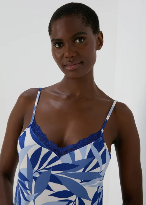 Blue Chemise Palm Print Nightie - Extra small Image 3