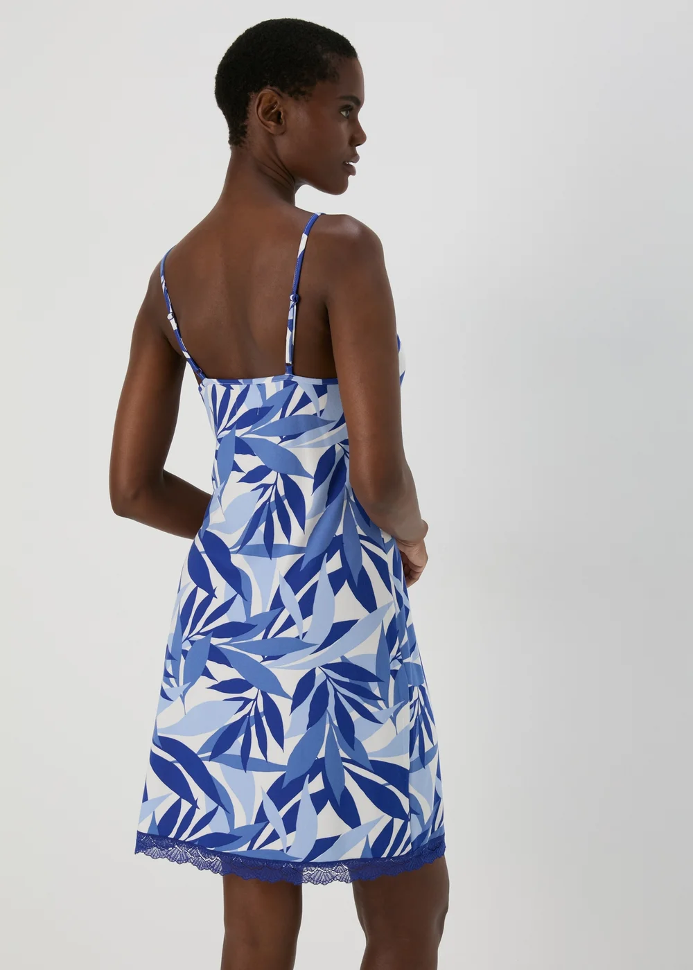 Blue Chemise Palm Print Nightie - Extra small Image 2