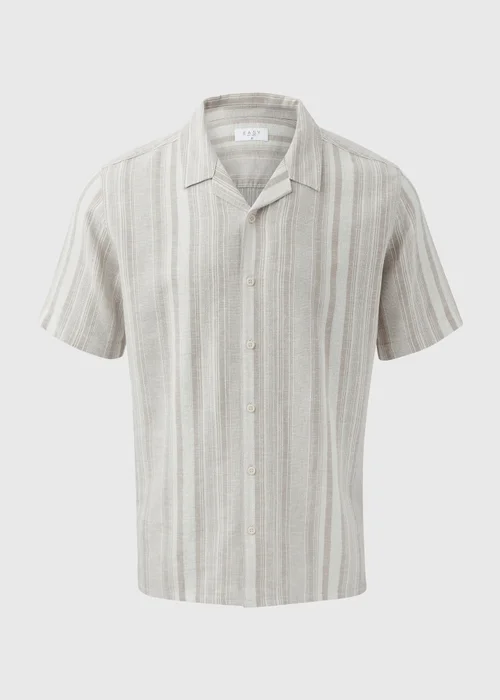 Stone Stripe Linen Shirt - Small Image 5