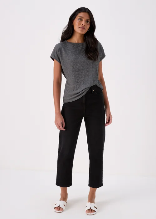 Papaya Petite Charcoal Textured Co Ord Top - 6 Image 4
