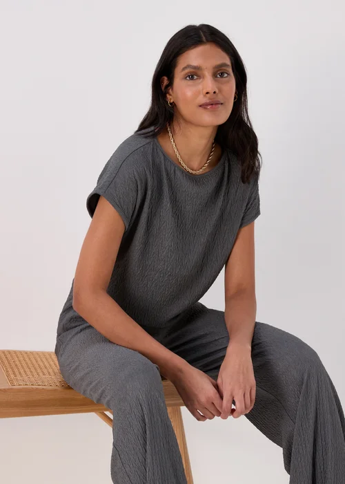 Papaya Petite Charcoal Textured Co Ord Top - 6 Image 1