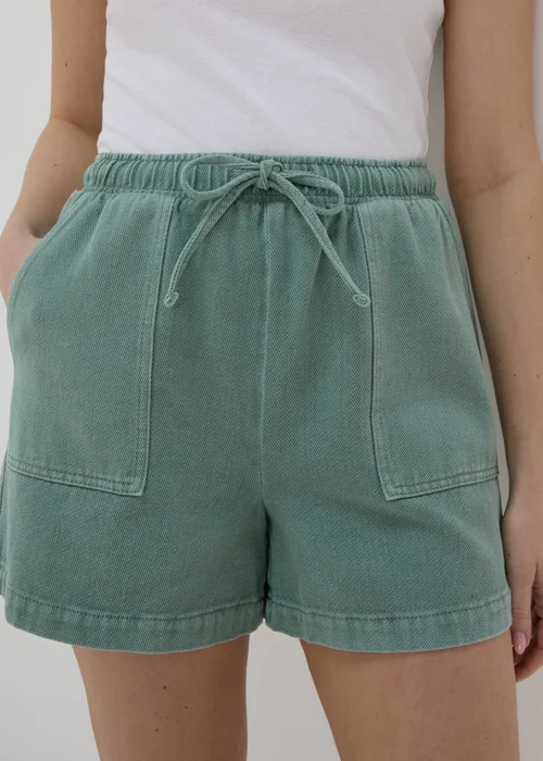 Khaki Utility Tie Waisted Shorts - 8 Image 3