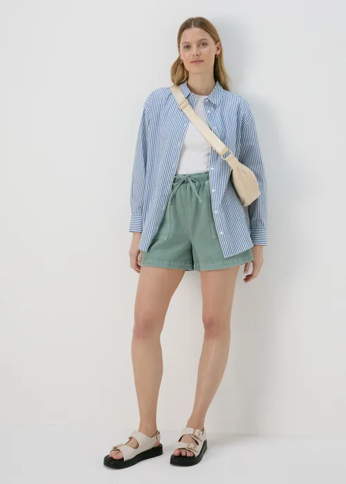Khaki Utility Tie Waisted Shorts - 8 Image 4