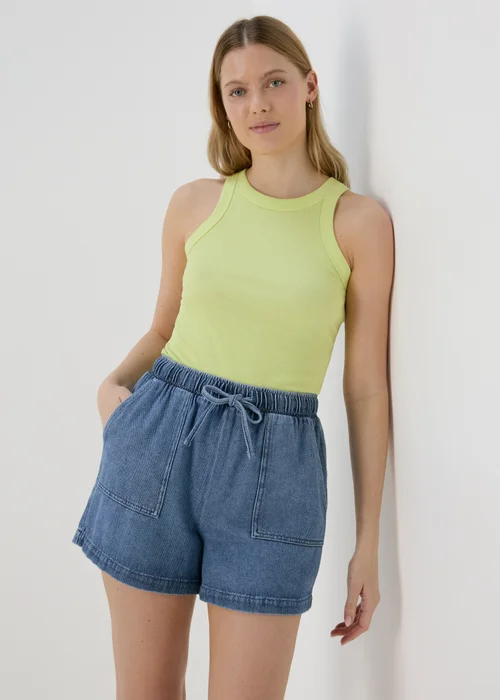 Blue Utility Jogger Shorts - 8 Image 1