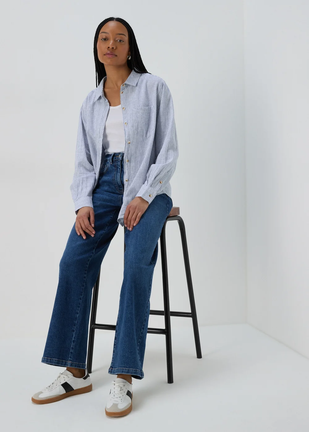 Blue Stripe Linen Shirt - 8 Image 4