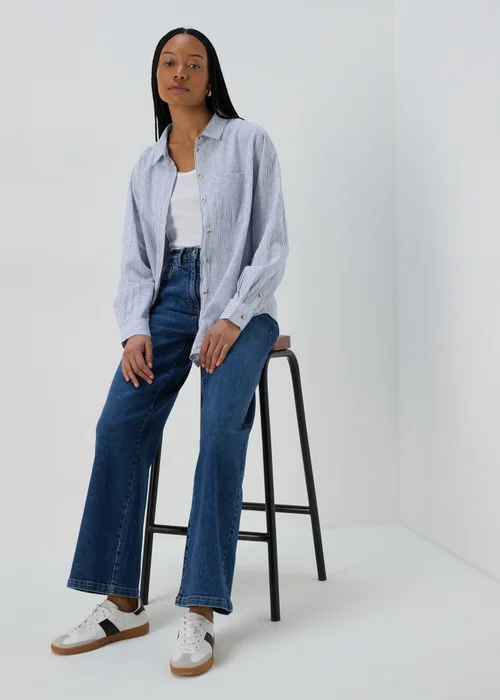Blue Stripe Linen Shirt - 8 Image 4