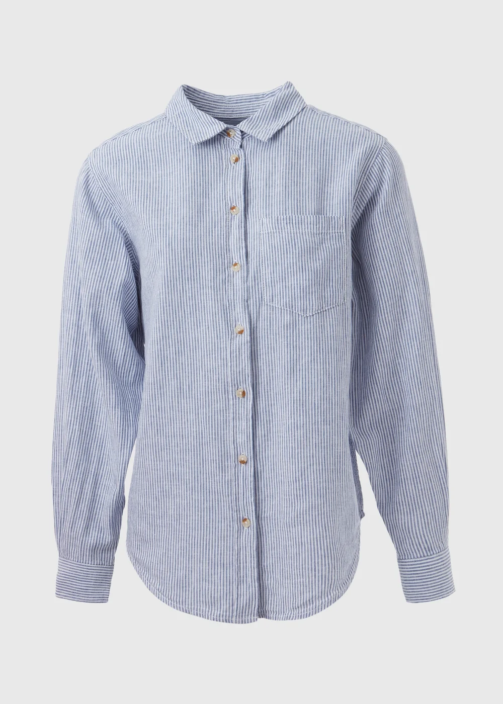 Blue Stripe Linen Shirt - 8 Image 5