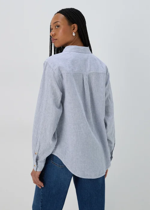 Blue Stripe Linen Shirt - 8 Image 2