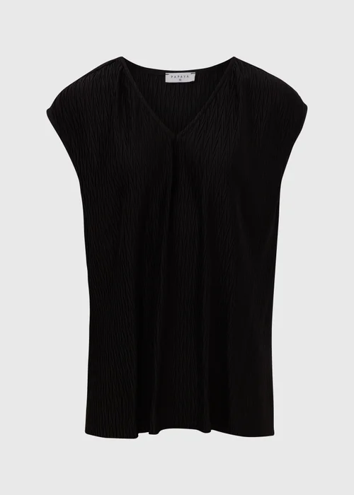 Black Textured V Neck Co Ord Top - 8 Image 5