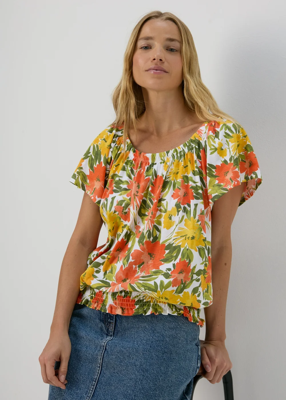 Green Printed Gypsy Top - 8 Image 1