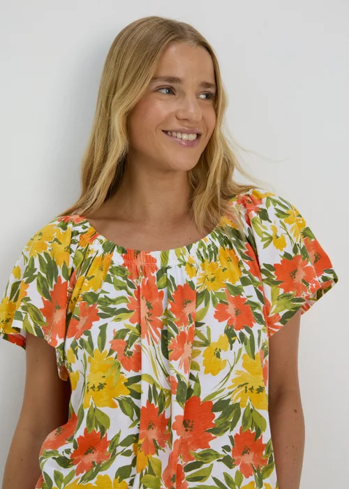 Green Printed Gypsy Top - 8 Image 3