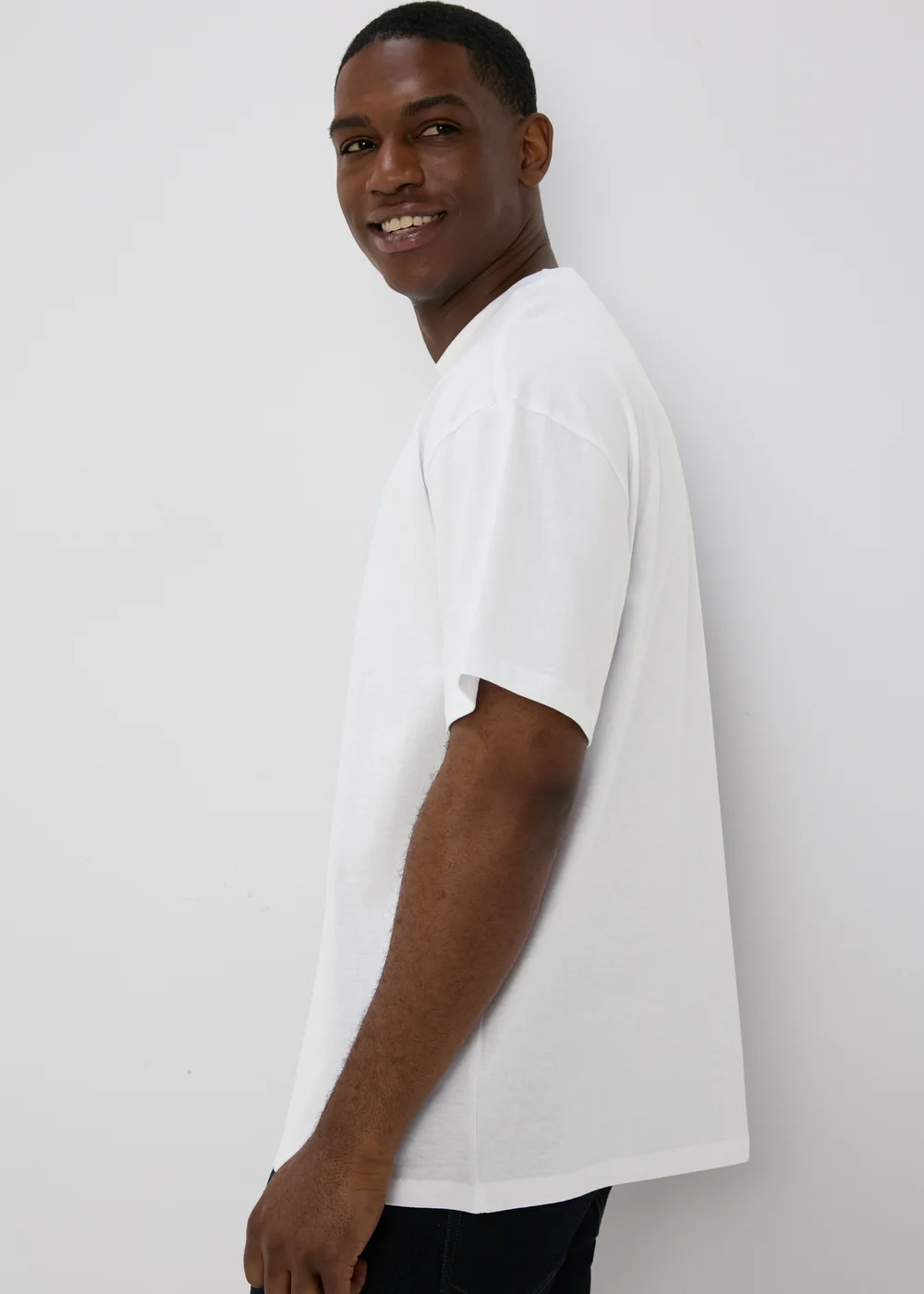 White Essential Oversized T-Shirt - Small Image 3