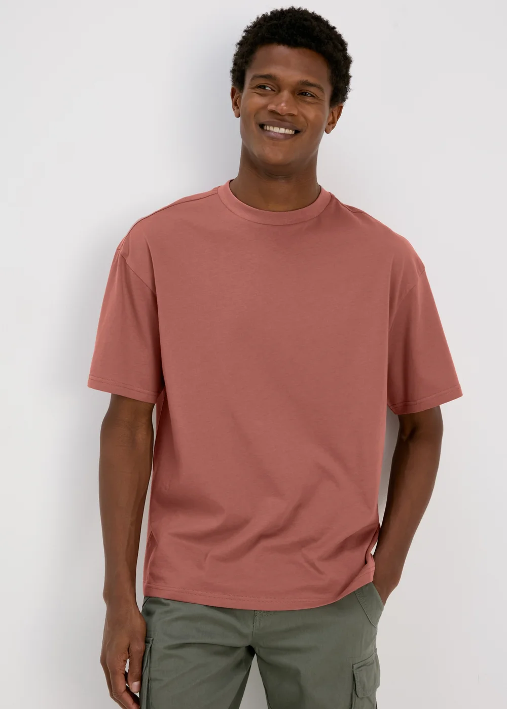 Dutsy Pink Burlwood Oversized T-Shirt - S Image 1