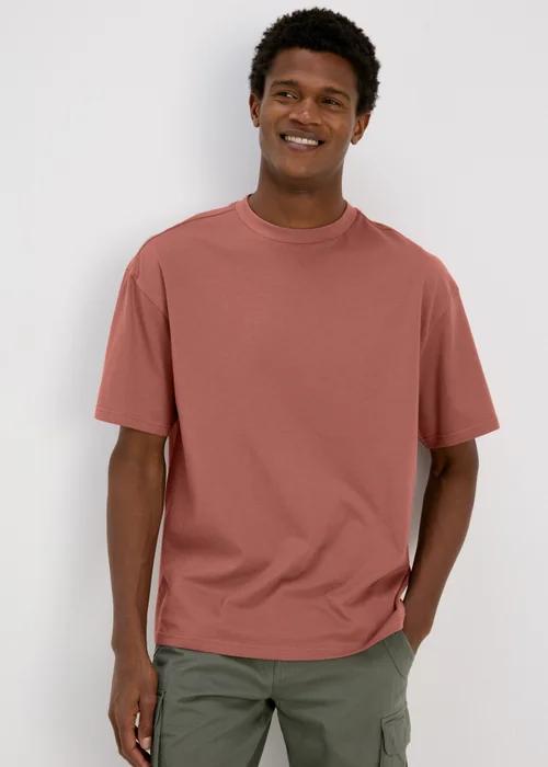 Dutsy Pink Burlwood Oversized T-Shirt - S Image 1
