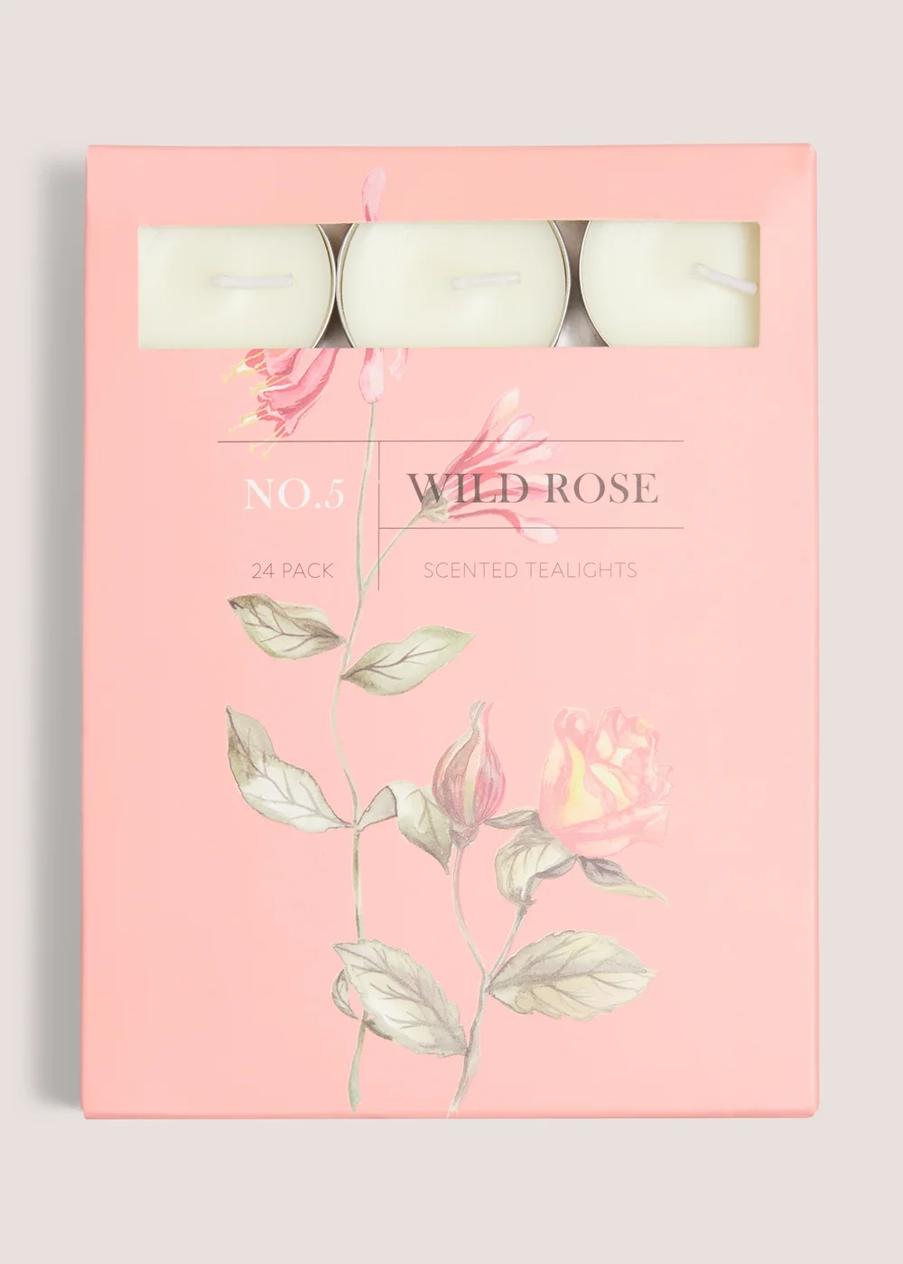 24 Pack Rose Cottage Tealight Candles Image 1