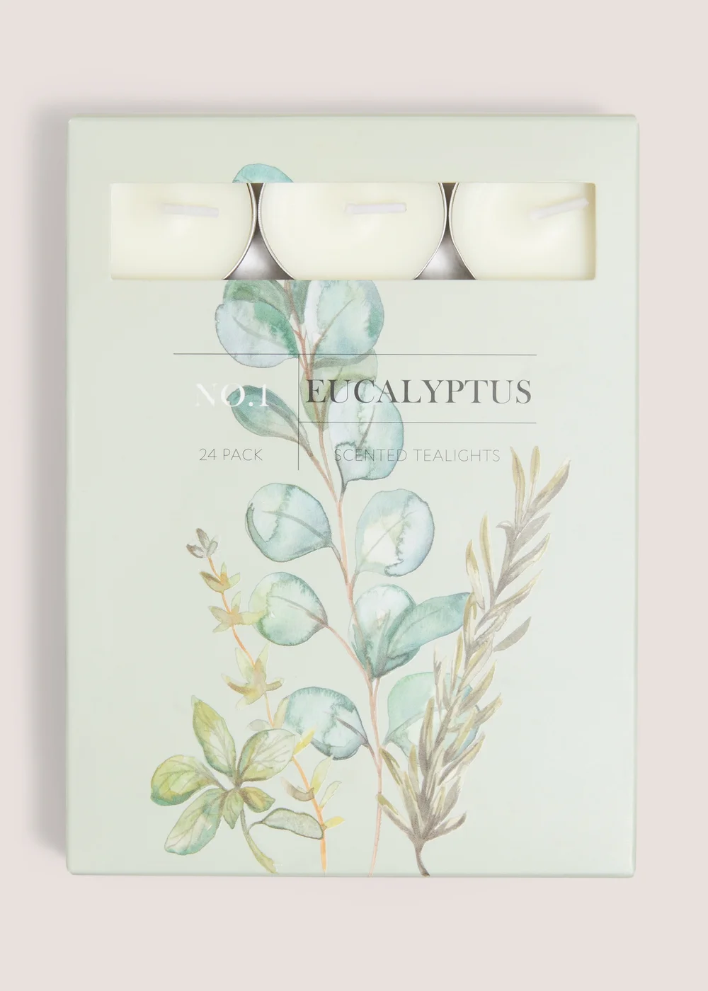 24 Pack Eucalyptus Cottage Tealight Candles Image 1