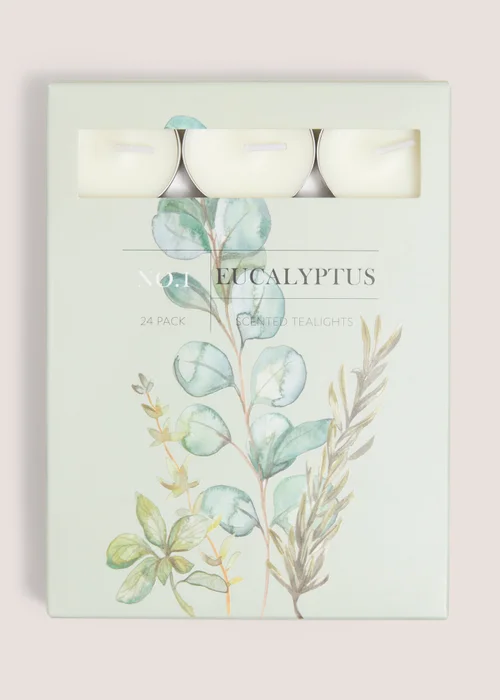 24 Pack Eucalyptus Cottage Tealight Candles Image 1