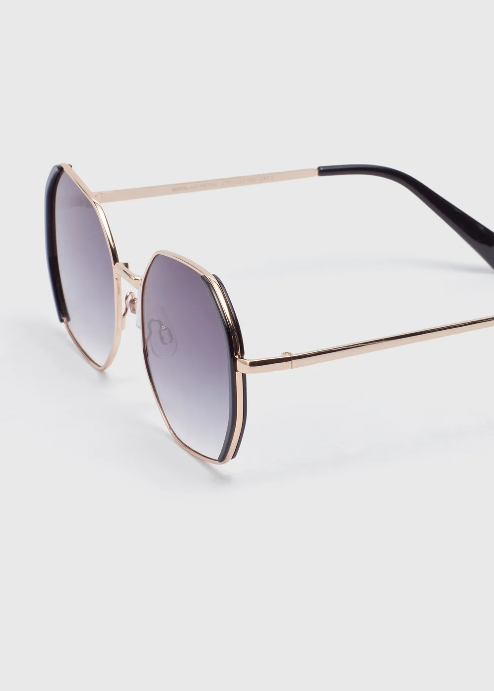 Hexagon Black Trim Sunglasses - One Size Image 2