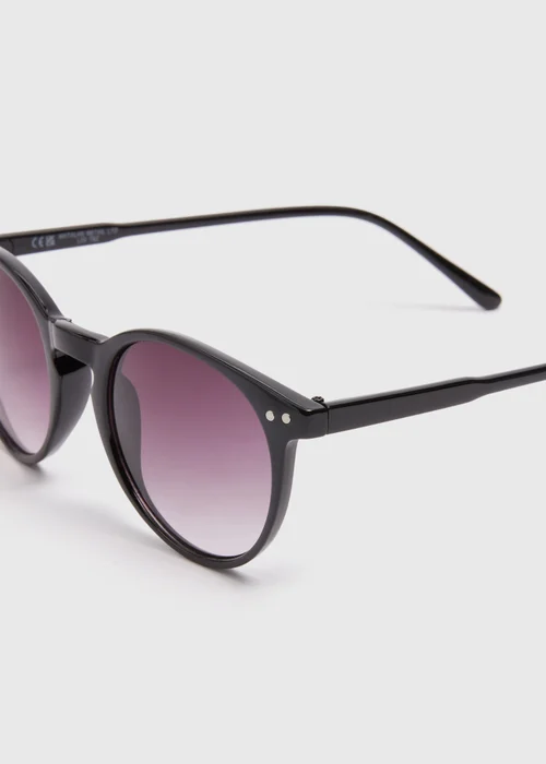 Classic Plastic Round Black Sunglasses - One Size Image 2