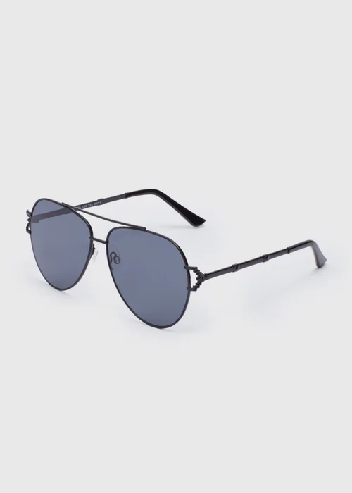 Aviator Black Sunglasses - One Size Image 1